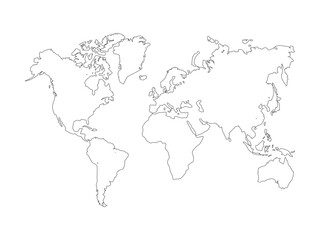  map of the world outline vector design illustration