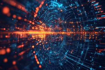 Digital Technology background of data and network