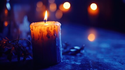 Poster - Candle lit background for spooky atmosphere