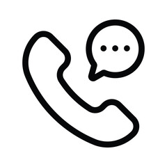 Wall Mural - A phone symbol with a chat bubble representing communication or support