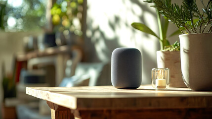 Poster - Smart speakers listen to your voice and control your smart home devices. Your phone connects wirelessly to all these devices, making up the Internet of Things.