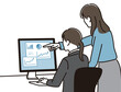 © koga - PCの前で打ち合わせする女性