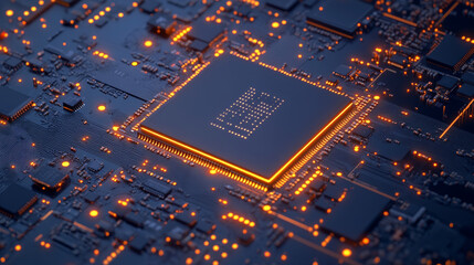 Poster - the cpu is the brain of a computer. it's a tiny chip with electronic parts that process information.