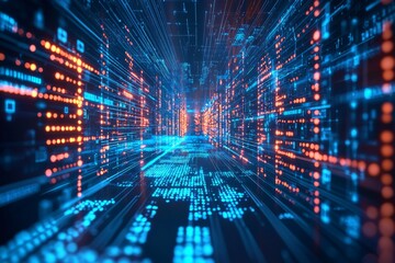 Digital Technology background of data and network