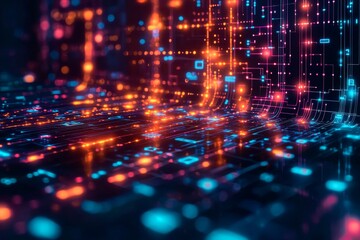 Digital Technology background of data and network