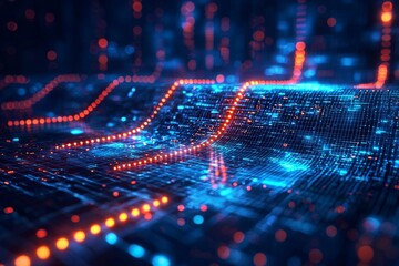Digital Technology background of data and network
