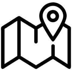 Poster - Geolocation icon featuring a map with a location pin for website and mobile app interface