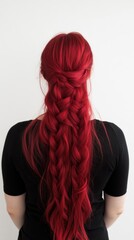 Poster - A woman with long red hair in a braid