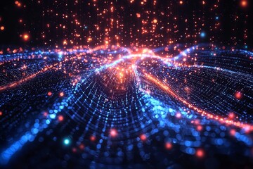 Digital Technology background of data and network
