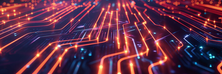 Poster - futuristic abstract technology backgrounds designed for long digital tech banners with space for text