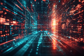 Digital Technology background of data and network