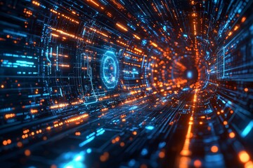 Digital Technology background of data and network
