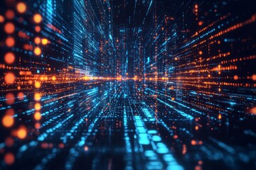 Digital Technology background of data and network