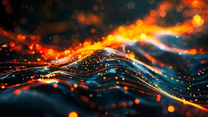Poster - Digital background featuring an abstract, digital space with glowing lights and futuristic elements