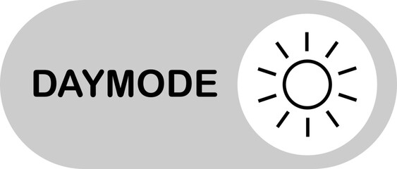 Fototapete - On toggle switch line button. day brightness switch toggle, light mode switch button, sun icon vector isolated on transparent background. Active in the settings of smart mobile device illustration.