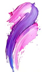 Wall Mural - Pink and purple brush stroke isolated on white background