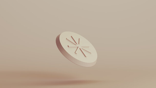 Beige bionic hardware rivet cap shape component technology design element neutral monochrome soft tones skin tones background 3d illustration render