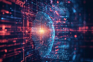 Digital Technology background of data and network