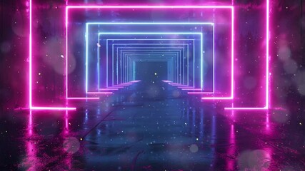 futuristic sci fi abstract blue and purple neon light seamless looping overlay 4k virtual video anim
