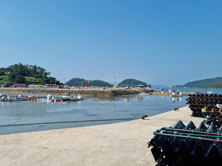 Canvas Print - 
This is a seaside view of an island village.