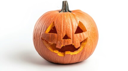 Sticker - stock photo of isolated halloween pumpkin on white background