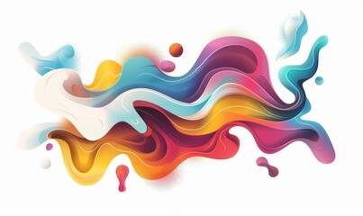 Abstract shapes, vector design, motion graphics style, white background, colorful, motion lines, flat colors, modern and clean, simple shapes, fluid design, minimalistic design, gradients, abstract de