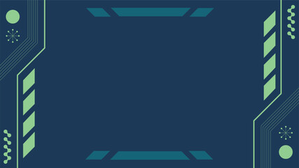Poster - Futuristic Flat Styled Line Interface Frame Background, Neon Green and Dark Blue