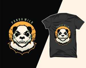 panda wild japanese tshirt design