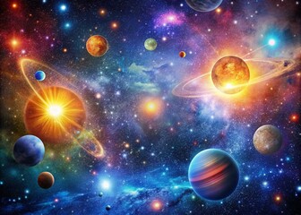 Wall Mural - stunning high definition space background with stars, galaxies, and nebulae for creative projects