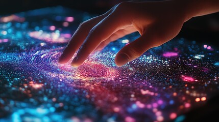 Poster - Hand Touching Interactive Cosmic Data Visualization