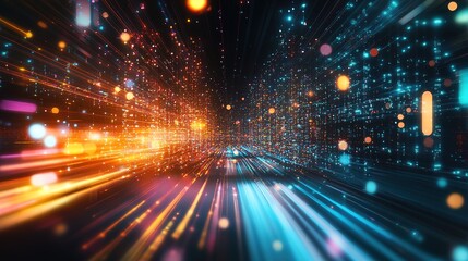 Poster - Dynamic Abstract Digital Data Flow Background