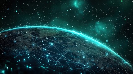 Poster - Futuristic Networked Earth in Cosmic Setting