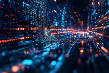 Digital Technology background of data and network