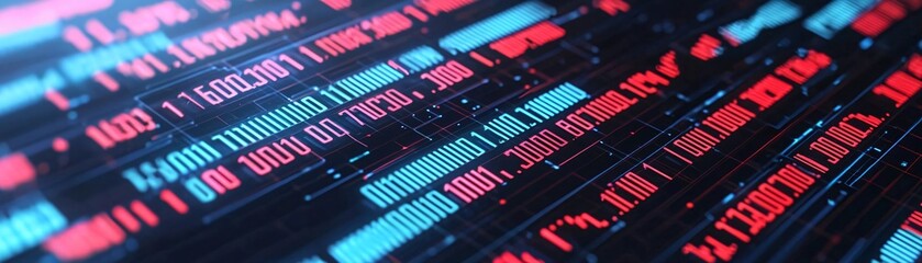 Poster - Abstract digital data visualization representing technology, analysis, and futuristic networks in vibrant colors.
