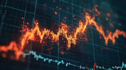Poster - Abstract financial graph showing a rising trend with vibrant colors, perfect for illustrating investment and growth concepts.