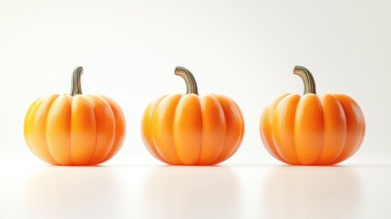 Poster - Glowing pumpkins on white background