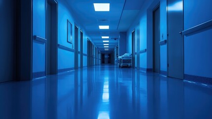 Poster - Hospital hallway at night