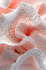 Poster - A beautiful layer of pink and white fabric displays intricate textures that mimic the appearance of petals in a gentle, soft light. The design evokes a sense of tranquility