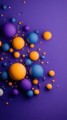 Poster - Colorful Spheres on Purple Background.