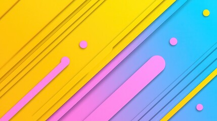 Poster - Abstract Colorful Geometric Background with Diagonal Lines and Circles.