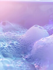 Poster - Bubbles accumulate in a soothing bath, creating a serene and vibrant atmosphere perfect for relaxation and self-care after a long day. Generative AI