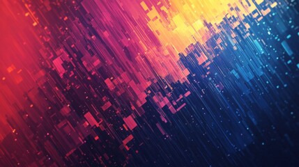 Poster - Vibrant pixelated gradient abstract in dynamic colors