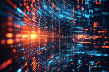 Digital Technology background of data and network created with Generative AI