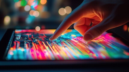 Poster - Vibrant Touch on Digital Interface with Colorful Display