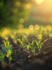 Wall Mural - Young Corn Shoots.