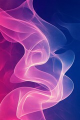 Poster - Delicate swirls of translucent smoke dance gracefully through vibrant pink and blue hues, creating an enchanting atmosphere ideal for artistic projects