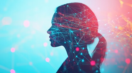 Poster - Abstract Profile with Digital Connectivity Concept