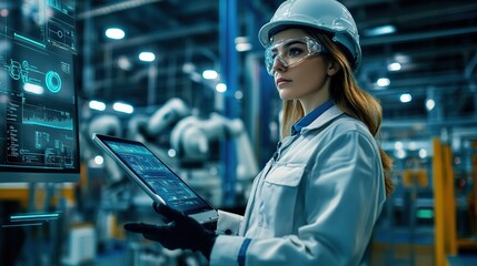 Poster - Professional Engineer Analyzing Data on Digital Screen
