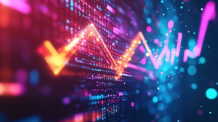 Poster - Vibrant Data Visualization with Colorful Lines and Dots