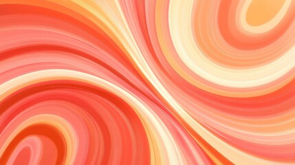 Poster - This artwork showcases an energetic swirling pattern of warm tones, primarily orange and peach, blending seamlessly into cream, creating a sense of movement and depth